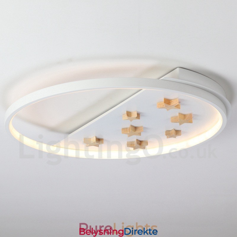 Dimmbar Hvite Stjerner Rund Tre Taklampe Ultratynn Taklampe Kan Også Brukes Som Vegglampe