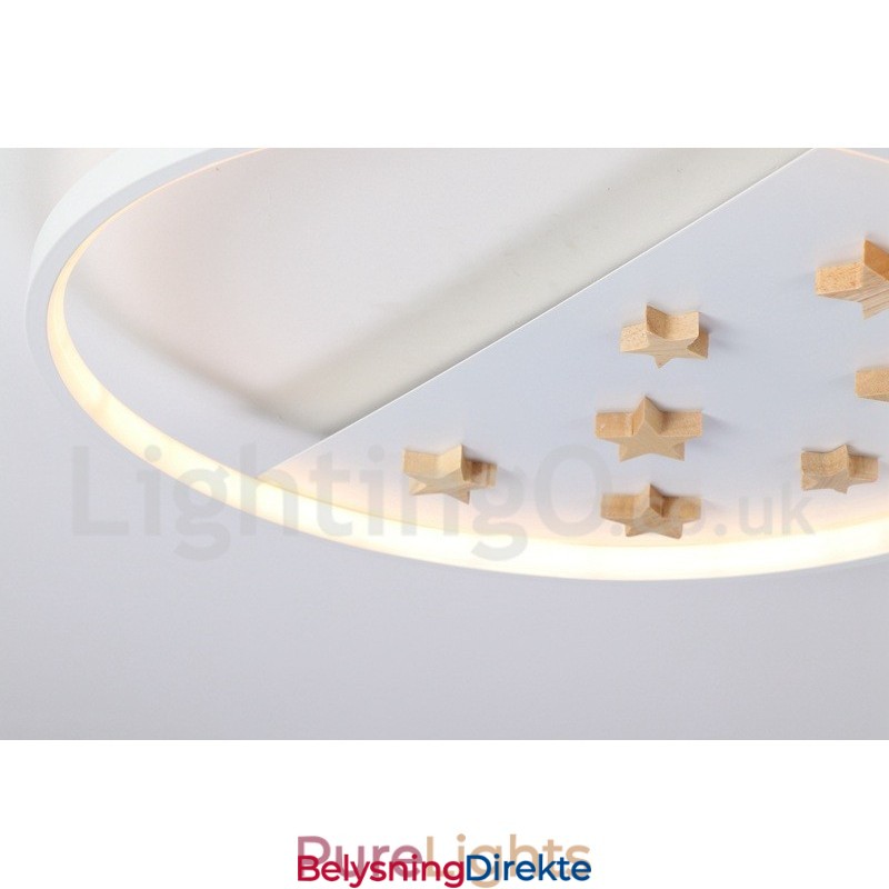 Dimmbar Hvite Stjerner Rund Tre Taklampe Ultratynn Taklampe Kan Også Brukes Som Vegglampe