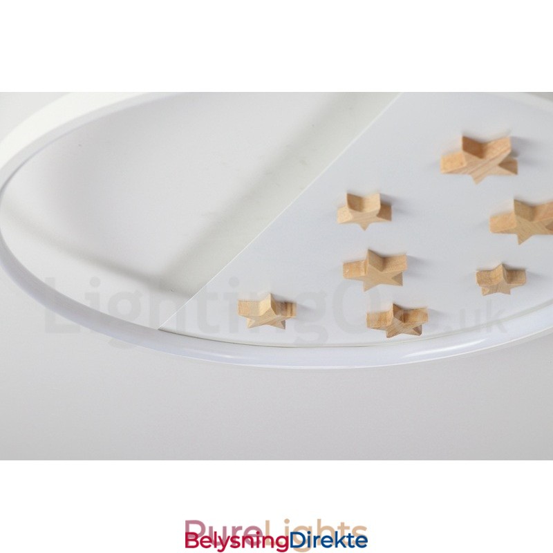 Dimmbar Hvite Stjerner Rund Tre Taklampe Ultratynn Taklampe Kan Også Brukes Som Vegglampe