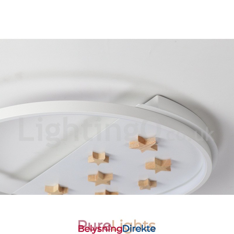 Dimmbar Hvite Stjerner Rund Tre Taklampe Ultratynn Taklampe Kan Også Brukes Som Vegglampe