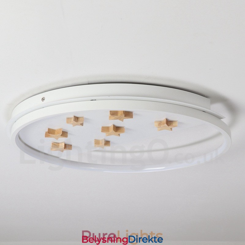 Dimmbar Hvite Stjerner Rund Tre Taklampe Ultratynn Taklampe Kan Også Brukes Som Vegglampe