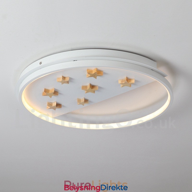 Dimmbar Hvite Stjerner Rund Tre Taklampe Ultratynn Taklampe Kan Også Brukes Som Vegglampe