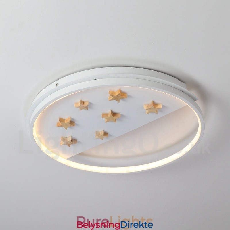 Dimmbar Hvite Stjerner Rund Tre Taklampe Ultratynn Taklampe Kan Også Brukes Som Vegglampe