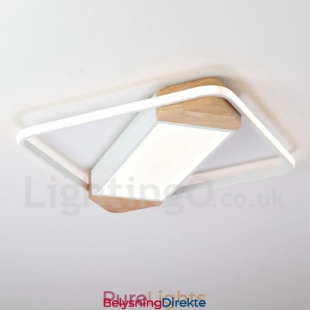 Dimbar Hvit Firkantet Tretaklampe Ultratynn Taklampe Kan Også Brukes Som Vegglampe