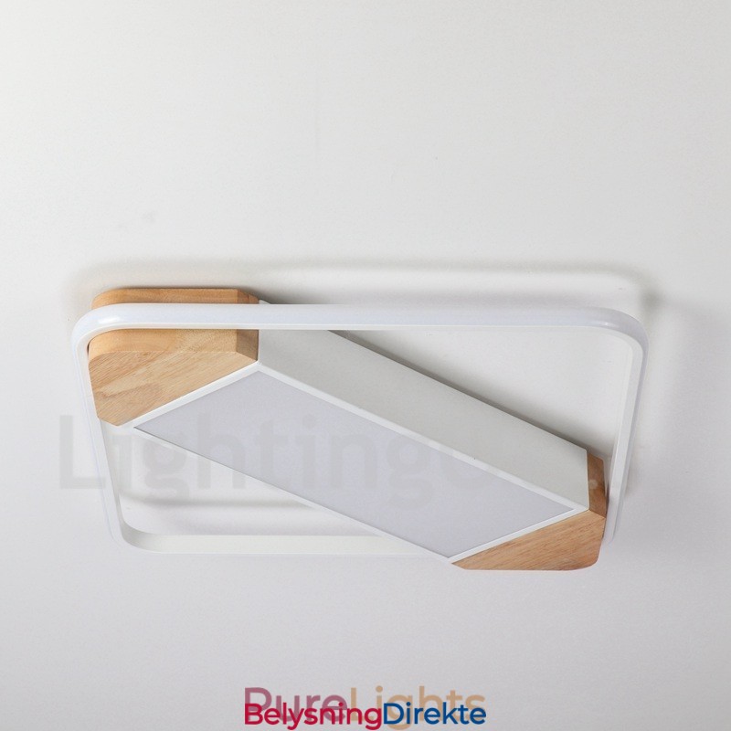 Dimbar Hvit Firkantet Tretaklampe Ultratynn Taklampe Kan Også Brukes Som Vegglampe