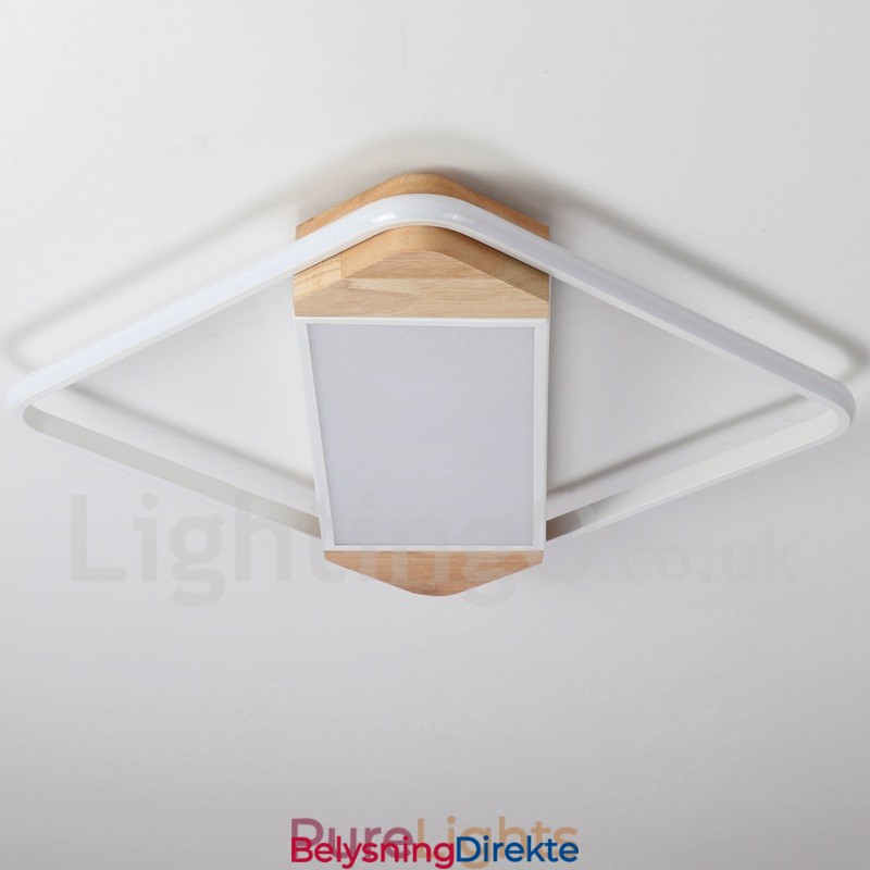 Dimbar Hvit Firkantet Tretaklampe Ultratynn Taklampe Kan Også Brukes Som Vegglampe