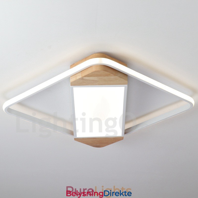 Dimbar Hvit Firkantet Tretaklampe Ultratynn Taklampe Kan Også Brukes Som Vegglampe