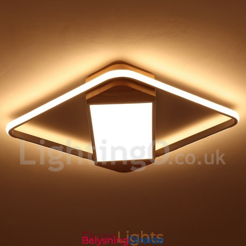 Dimbar Hvit Firkantet Tretaklampe Ultratynn Taklampe Kan Også Brukes Som Vegglampe