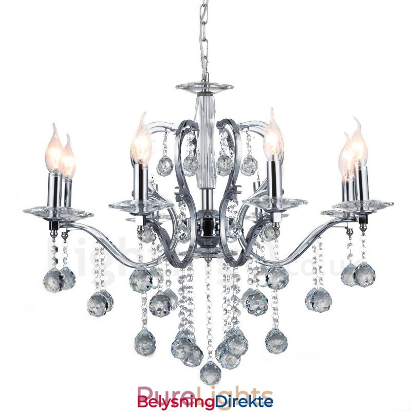 Krom Elegant Krystalllysekrone