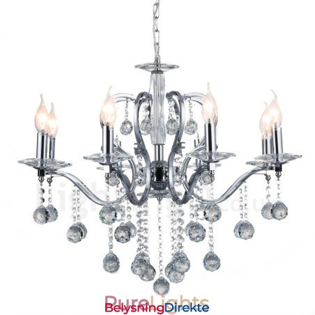 Krom Elegant Krystalllysekrone