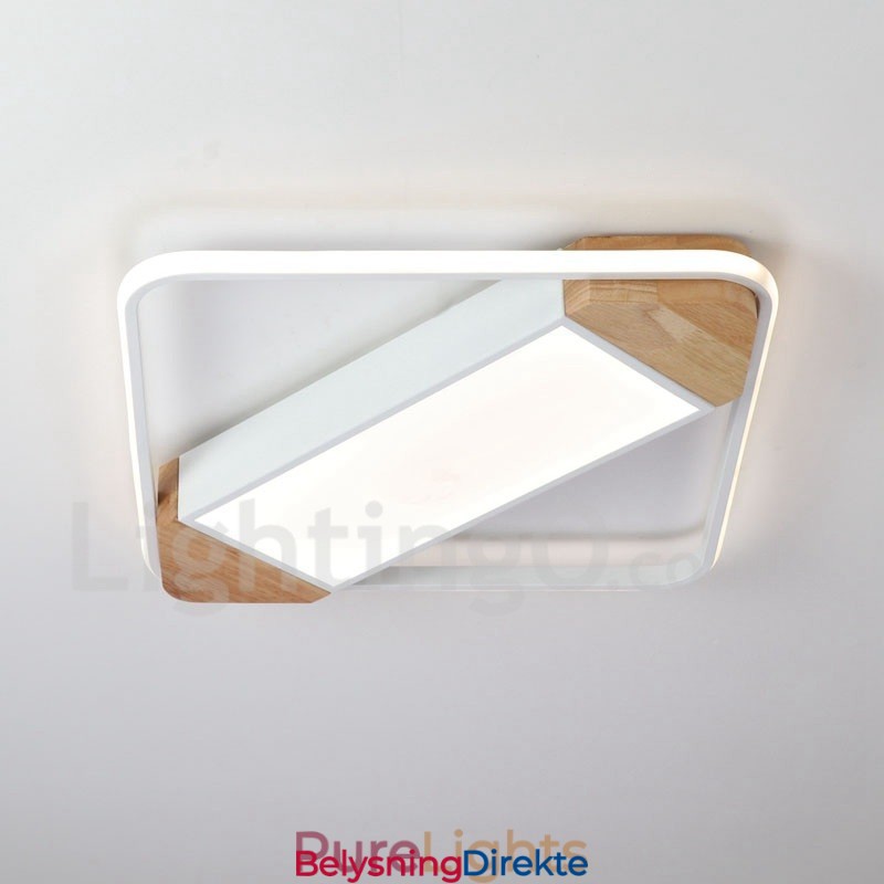 Dimbar Hvit Firkantet Tretaklampe Ultratynn Taklampe Kan Også Brukes Som Vegglampe
