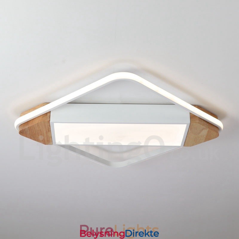 Dimbar Hvit Firkantet Tretaklampe Ultratynn Taklampe Kan Også Brukes Som Vegglampe