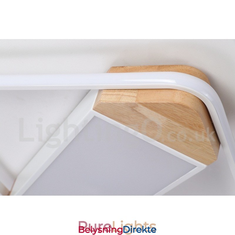 Dimbar Hvit Firkantet Tretaklampe Ultratynn Taklampe Kan Også Brukes Som Vegglampe