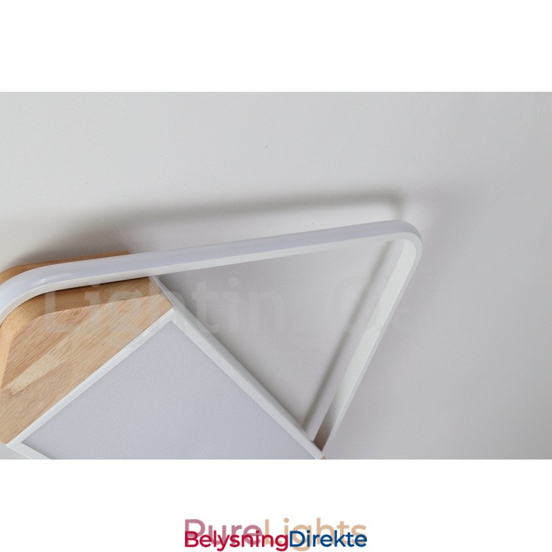 Dimbar Hvit Firkantet Tretaklampe Ultratynn Taklampe Kan Også Brukes Som Vegglampe