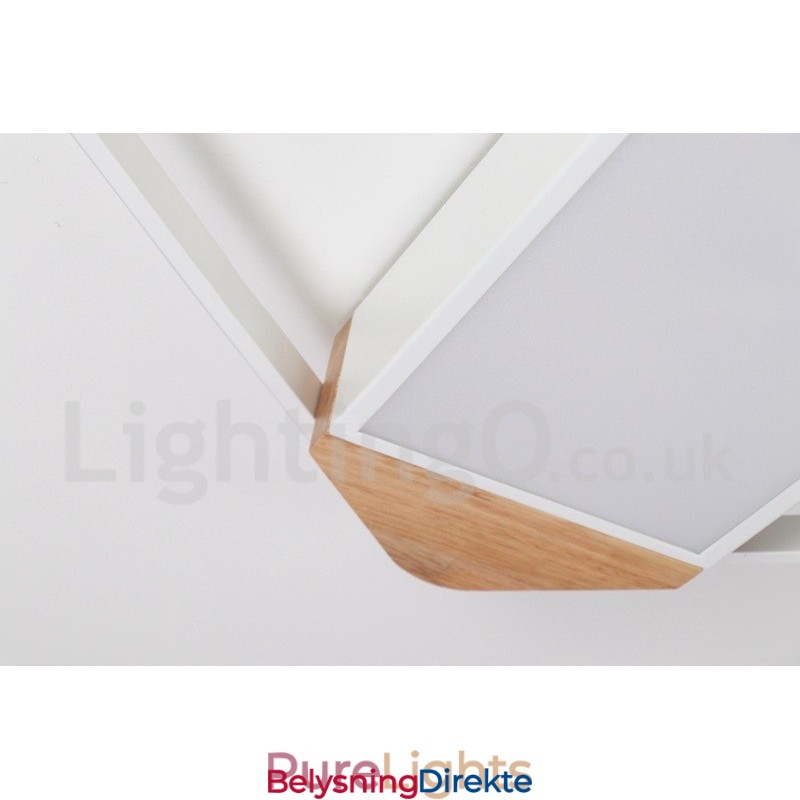 Dimbar Hvit Firkantet Tretaklampe Ultratynn Taklampe Kan Også Brukes Som Vegglampe