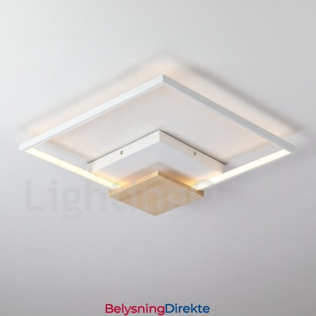 Dimbar Hvit Firkantet Tretaklampe Ultratynn Taklampe Kan Også Brukes Som Vegglampe