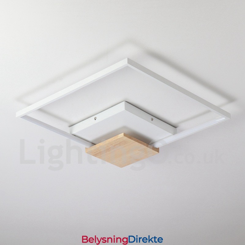 Dimbar Hvit Firkantet Tretaklampe Ultratynn Taklampe Kan Også Brukes Som Vegglampe