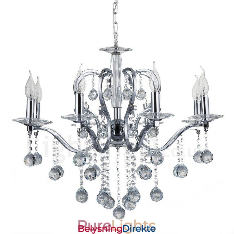 Krom Elegant Krystalllysekrone