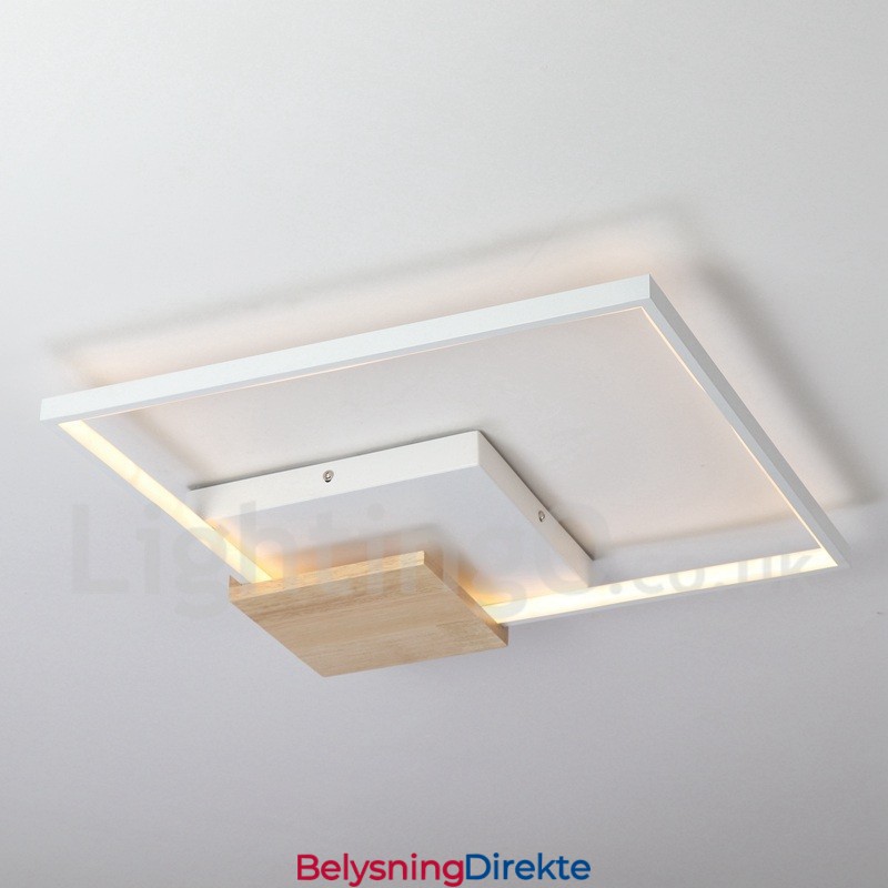 Dimbar Hvit Firkantet Tretaklampe Ultratynn Taklampe Kan Også Brukes Som Vegglampe