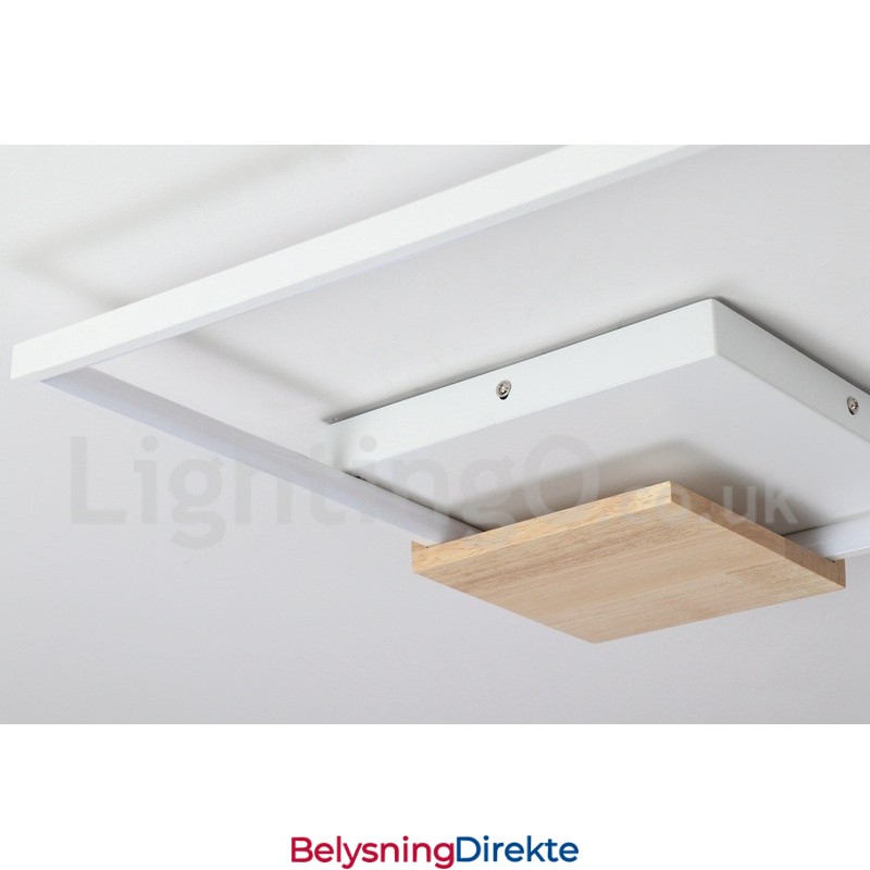 Dimbar Hvit Firkantet Tretaklampe Ultratynn Taklampe Kan Også Brukes Som Vegglampe