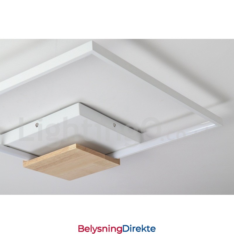 Dimbar Hvit Firkantet Tretaklampe Ultratynn Taklampe Kan Også Brukes Som Vegglampe