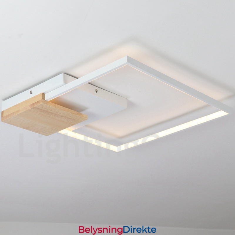 Dimbar Hvit Firkantet Tretaklampe Ultratynn Taklampe Kan Også Brukes Som Vegglampe