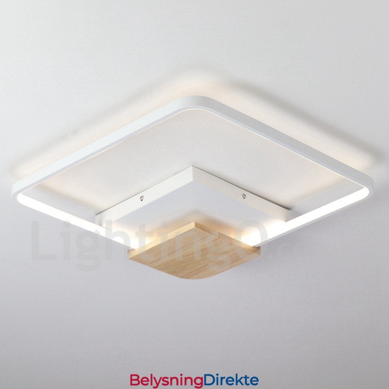 Dimbar Hvit Firkantet Tretaklampe Ultratynn Taklampe Kan Også Brukes Som Vegglampe