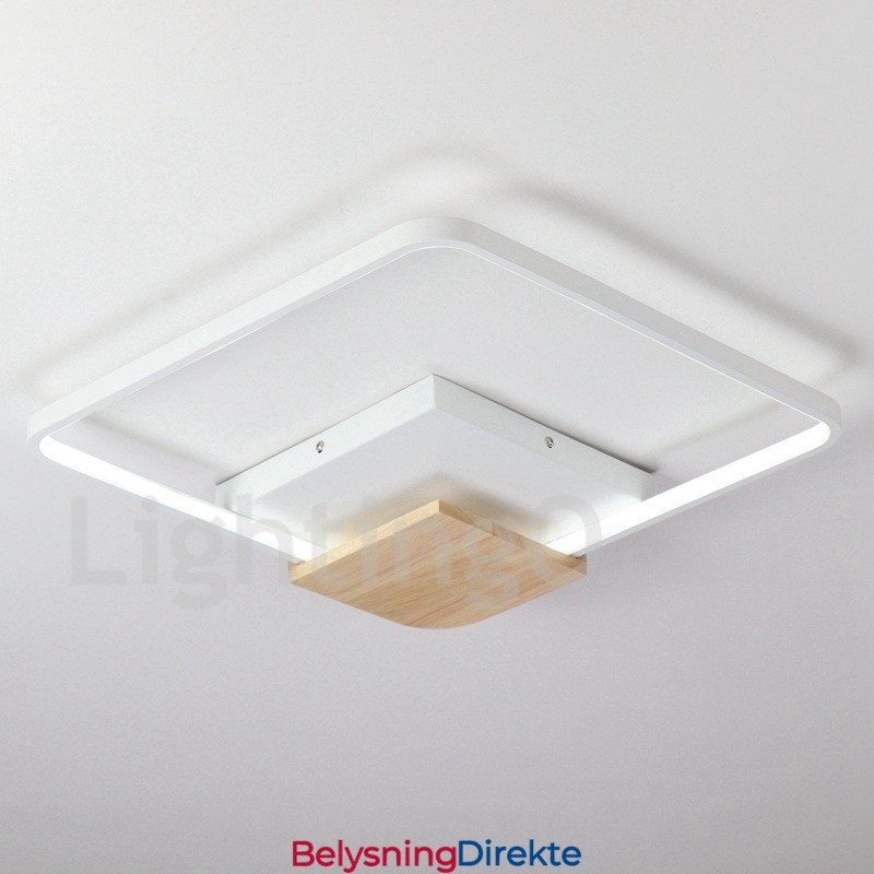 Dimbar Hvit Firkantet Tretaklampe Ultratynn Taklampe Kan Også Brukes Som Vegglampe