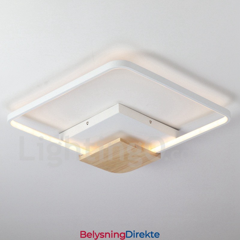 Dimbar Hvit Firkantet Tretaklampe Ultratynn Taklampe Kan Også Brukes Som Vegglampe