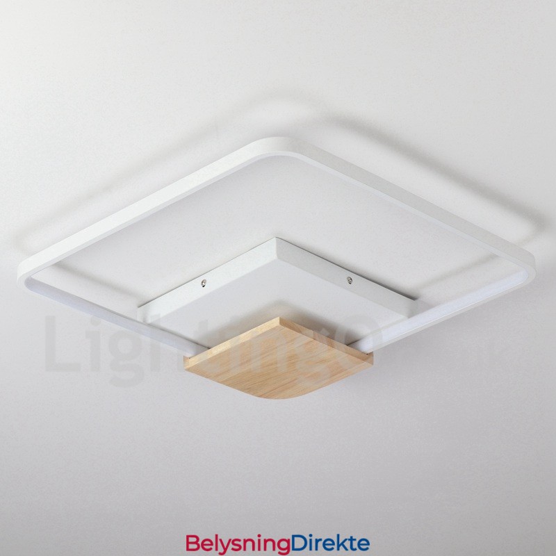Dimbar Hvit Firkantet Tretaklampe Ultratynn Taklampe Kan Også Brukes Som Vegglampe