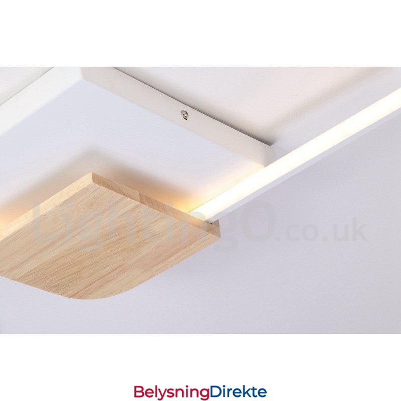 Dimbar Hvit Firkantet Tretaklampe Ultratynn Taklampe Kan Også Brukes Som Vegglampe