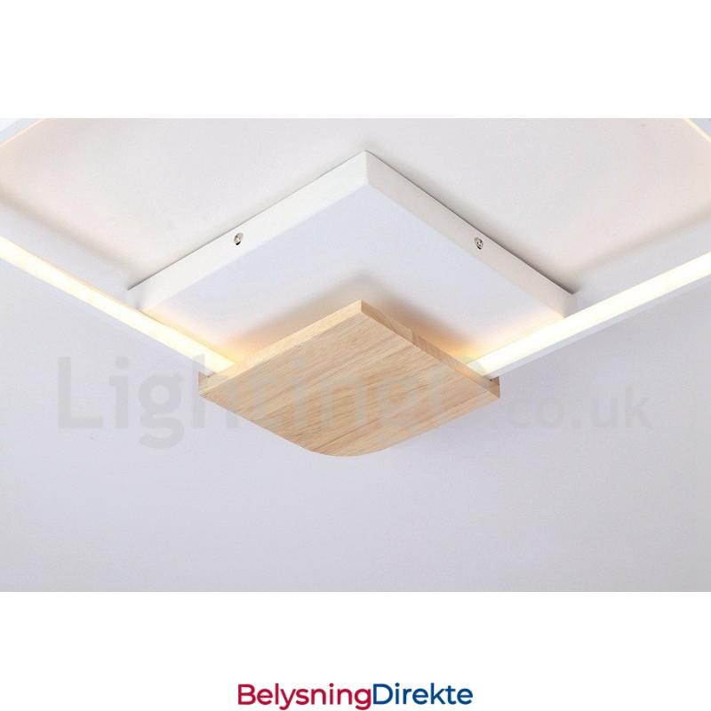 Dimbar Hvit Firkantet Tretaklampe Ultratynn Taklampe Kan Også Brukes Som Vegglampe