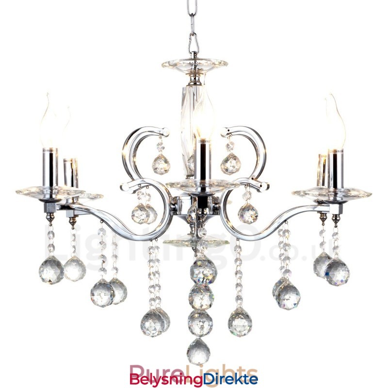 Krom Elegant Krystalllysekrone