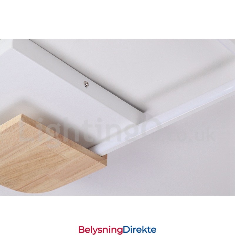 Dimbar Hvit Firkantet Tretaklampe Ultratynn Taklampe Kan Også Brukes Som Vegglampe