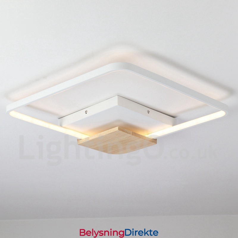 Dimbar Hvit Firkantet Tretaklampe Ultratynn Taklampe Kan Også Brukes Som Vegglampe
