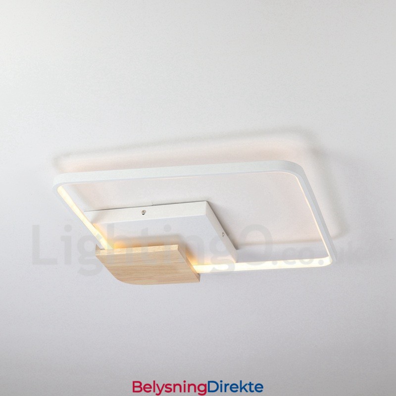 Dimbar Hvit Firkantet Tretaklampe Ultratynn Taklampe Kan Også Brukes Som Vegglampe
