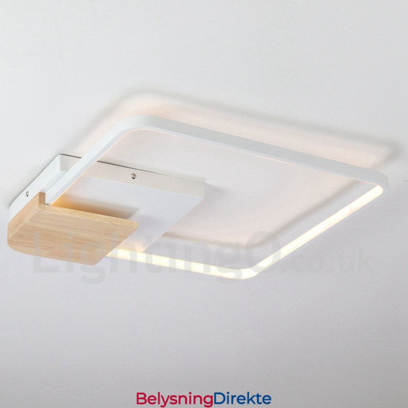 Dimbar Hvit Firkantet Tretaklampe Ultratynn Taklampe Kan Også Brukes Som Vegglampe