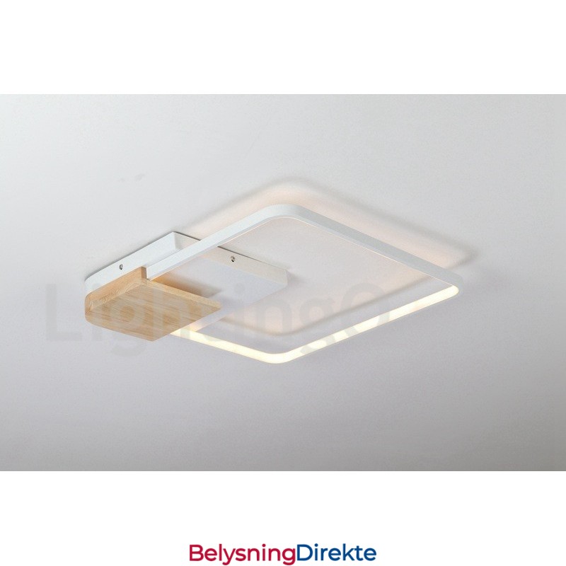 Dimbar Hvit Firkantet Tretaklampe Ultratynn Taklampe Kan Også Brukes Som Vegglampe