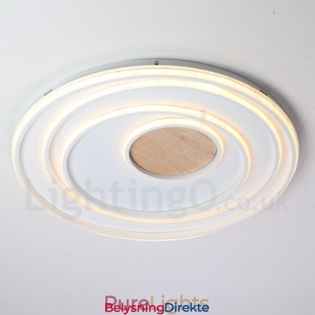 Dimmbar Hvit Ringtaklampe I Tre Ultratynn Taklampe Kan Også Brukes Som Vegglampe