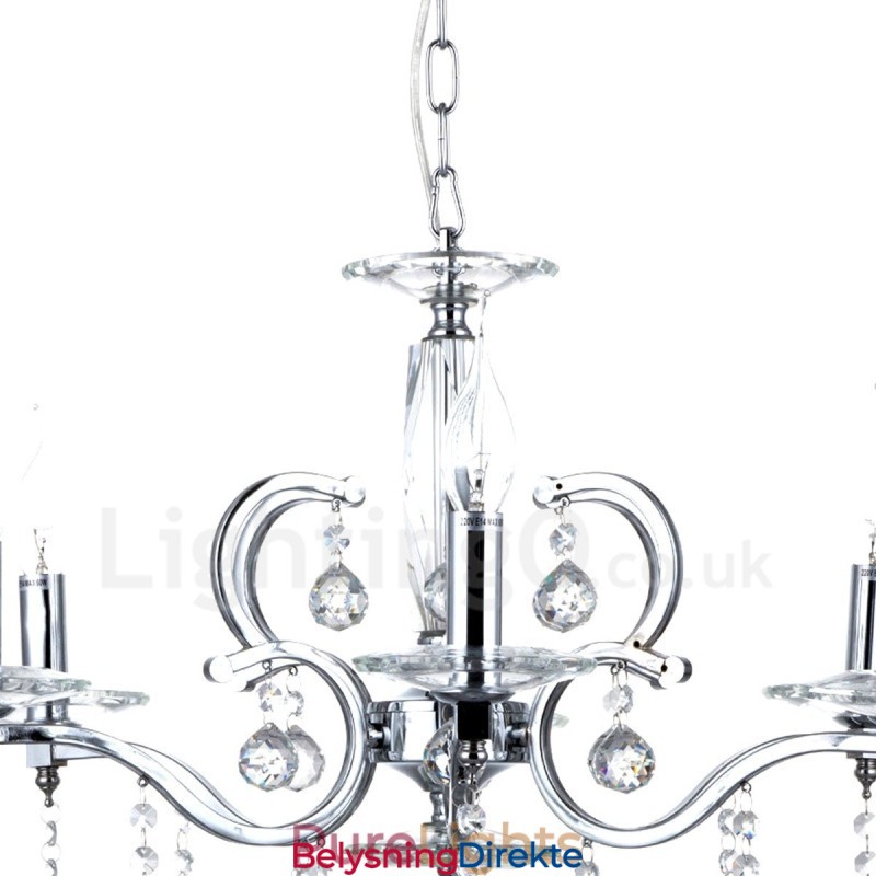 Krom Elegant Krystalllysekrone