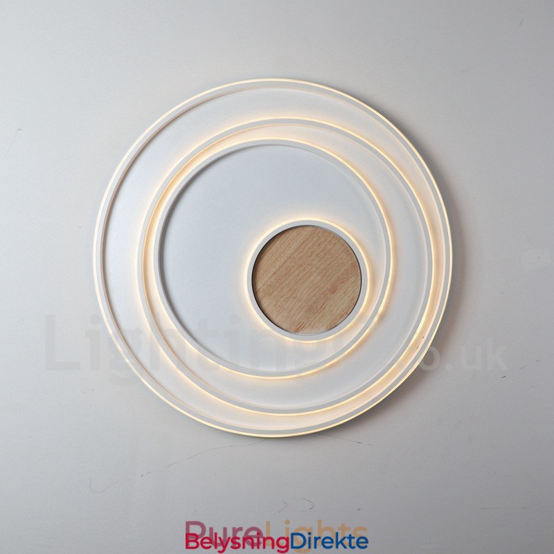 Dimmbar Hvit Ringtaklampe I Tre Ultratynn Taklampe Kan Også Brukes Som Vegglampe