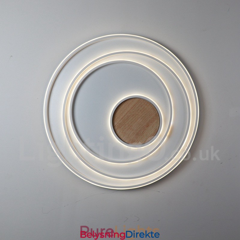 Dimmbar Hvit Ringtaklampe I Tre Ultratynn Taklampe Kan Også Brukes Som Vegglampe