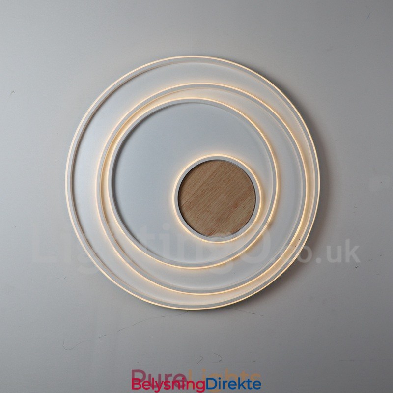 Dimmbar Hvit Ringtaklampe I Tre Ultratynn Taklampe Kan Også Brukes Som Vegglampe