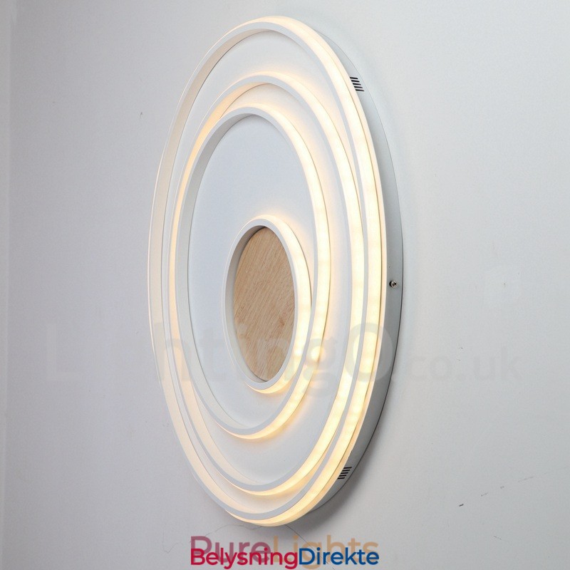 Dimmbar Hvit Ringtaklampe I Tre Ultratynn Taklampe Kan Også Brukes Som Vegglampe