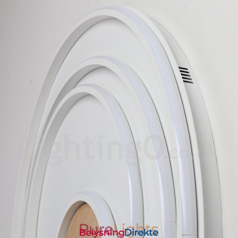 Dimmbar Hvit Ringtaklampe I Tre Ultratynn Taklampe Kan Også Brukes Som Vegglampe