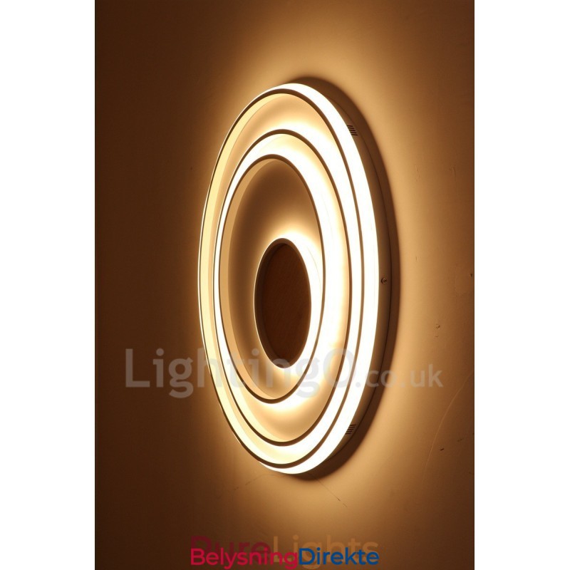 Dimmbar Hvit Ringtaklampe I Tre Ultratynn Taklampe Kan Også Brukes Som Vegglampe