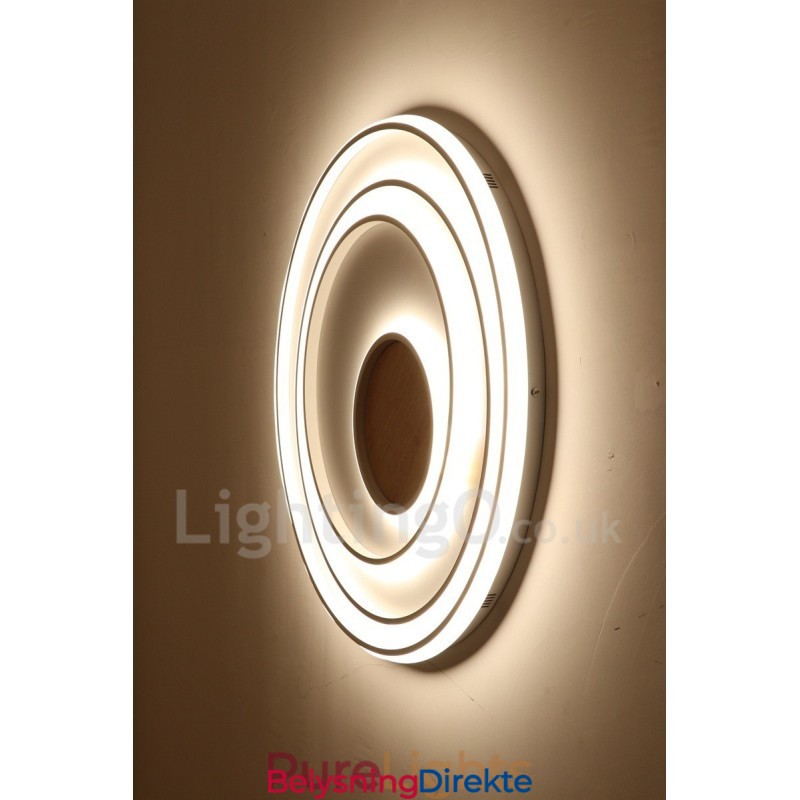 Dimmbar Hvit Ringtaklampe I Tre Ultratynn Taklampe Kan Også Brukes Som Vegglampe