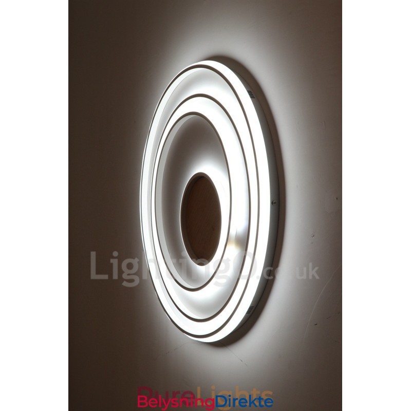 Dimmbar Hvit Ringtaklampe I Tre Ultratynn Taklampe Kan Også Brukes Som Vegglampe