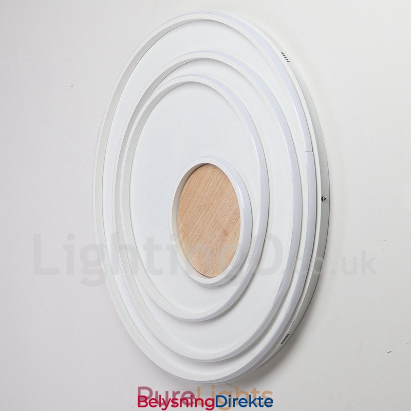 Dimmbar Hvit Ringtaklampe I Tre Ultratynn Taklampe Kan Også Brukes Som Vegglampe