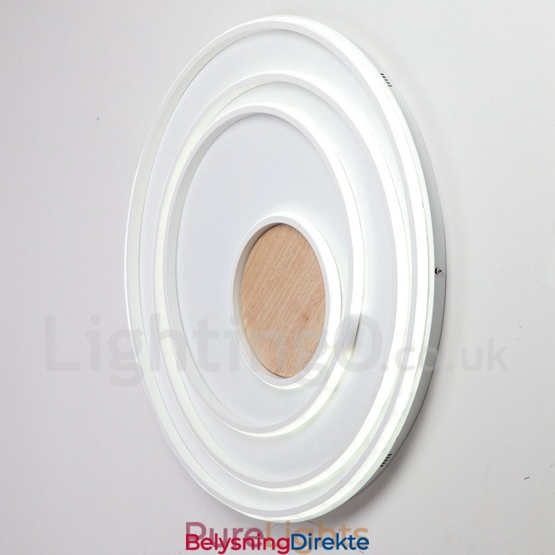 Dimmbar Hvit Ringtaklampe I Tre Ultratynn Taklampe Kan Også Brukes Som Vegglampe
